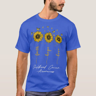 Faith Hope Love Childhood Cancer Awareness Gold Ri T-Shirt