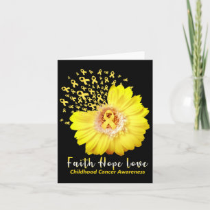 Faith Hope Love Childhood Cancer Awareness Ribbon Card
