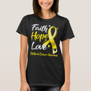 Faith Hope Love Childhood Cancer Awareness T-Shirt