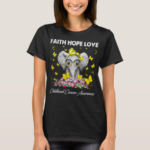 Faith Hope Love Childhood Cancer Awareness T-Shirt