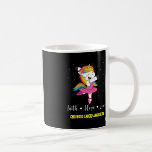 Faith Hope Love Childhood Cancer Awareness Unicorn Coffee Mug