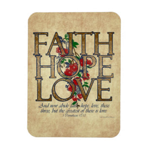 Faith Hope Love Christian Bible Verse Magnet