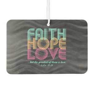 Faith Hope Love Christian Bible Verse Retro Car Air Freshener