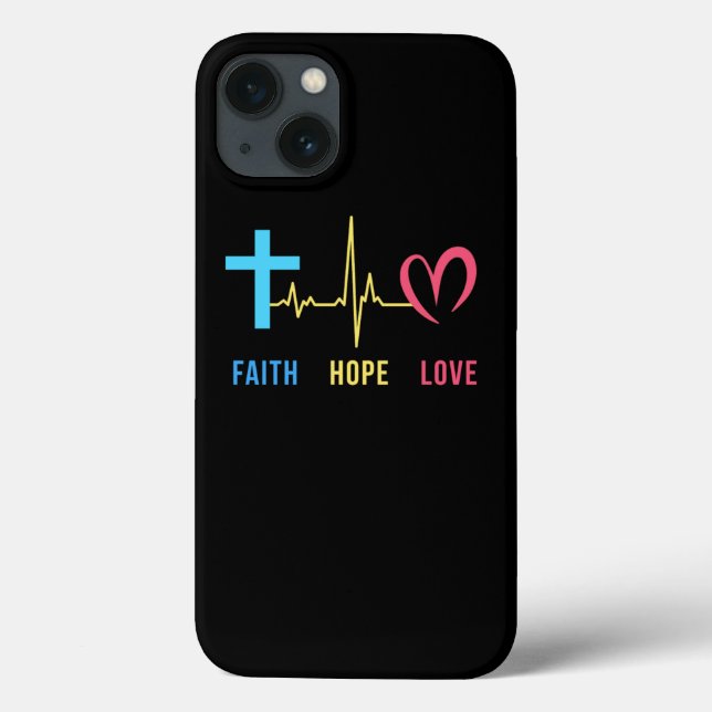 Faith Hope Love Christian Heartbeat  Case-Mate iPhone Case (Back)