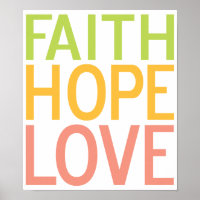 Faith Hope Love Christian Inspirational Poster Art