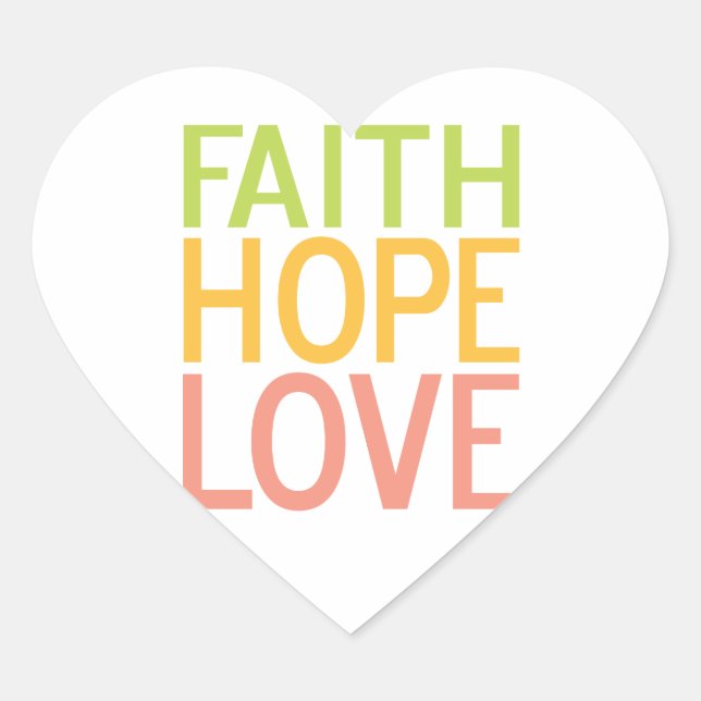 Faith Hope Love Christian Inspirational Stickers (Front)