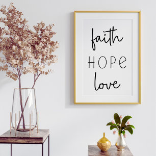 Faith Hope Love Christian Poster