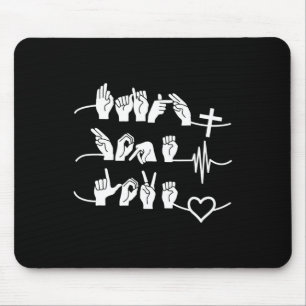 Faith Hope Love - Christian Religion Heartbeat Cro Mouse Pad