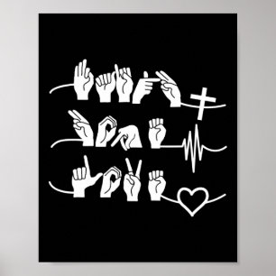 Faith Hope Love - Christian Religion Heartbeat Cro Poster