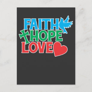 Faith Hope Love Christian Religious Jesus Postcard