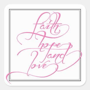 Faith Hope Love Christian Wedding Stickers