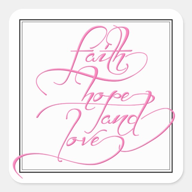 Faith Hope Love Christian Wedding Stickers (Front)
