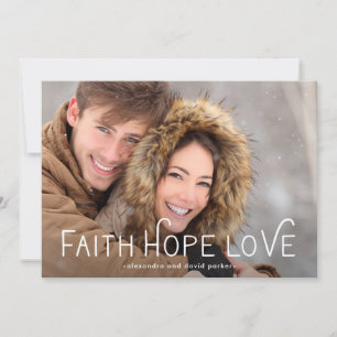 Faith Hope Love Christmas Photo Holiday Card