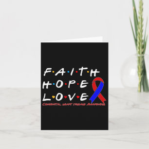 Faith Hope Love Congenital Heart Disease Awareness Card