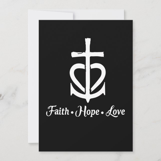 Faith Hope Love Cross Anchor Heart Jesus Save The Date (Front)