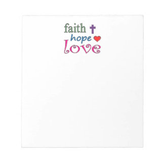 Faith Hope Love Cross Heart Notepad