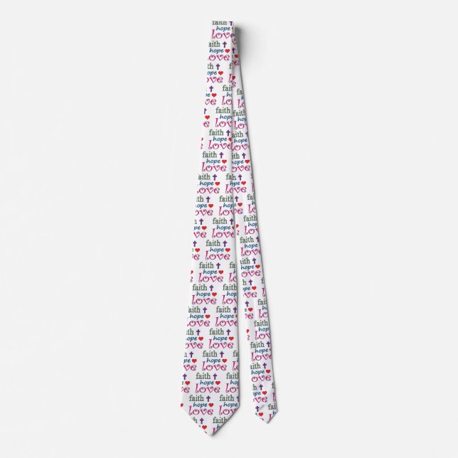 Faith Hope Love Cross Heart Tie (Front)