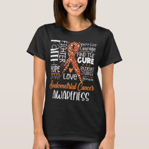 Faith Hope Love Cure Endometrial Cancer Awareness T-Shirt
