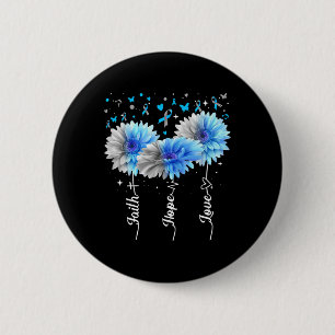 Faith Hope Love Cute Daisy Diabetes Awareness Gift 6 Cm Round Badge