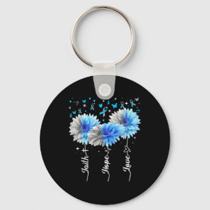Faith Hope Love Cute Daisy Diabetes Awareness Gift Key Ring