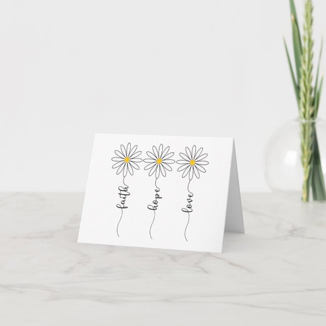 Faith Hope Love Daisies Card (Front)