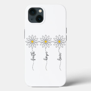 Faith Hope Love Daisies iPhone 13 Case