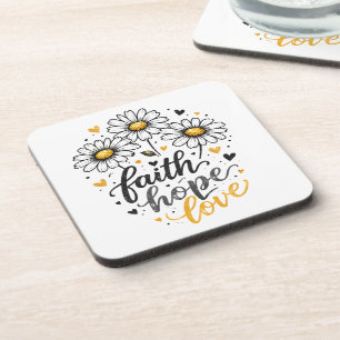 Faith, Hope, Love & Daisies Coaster