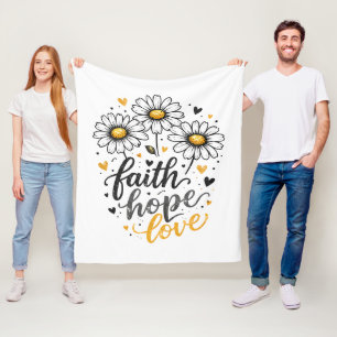 Faith, Hope, Love & Daisies Fleece Blanket
