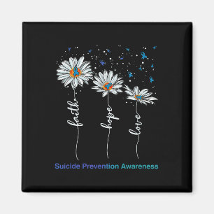 Faith Hope Love Daisy Suicide Prevention Awareness Magnet