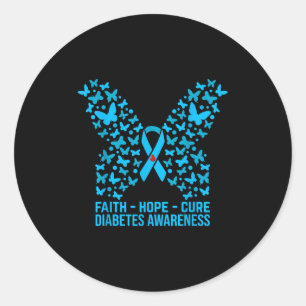 Faith Hope Love Diabetes Awareness _2 Classic Round Sticker