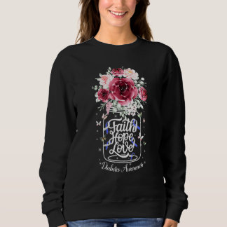 faith hope love diabetes awareness grey blue ribbo sweatshirt