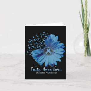 Faith Hope Love Diabetes Awareness Sunflower  Card