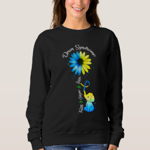Faith Hope Love Down Syndrome Awareness Ribbon Yel Sweatshirt