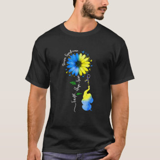 Faith Hope Love Down Syndrome Awareness Ribbon Yel T-Shirt