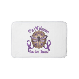 Faith Hope Love Dragonfly Breast Cancer Awareness Bath Mat
