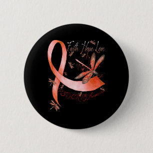 Faith Hope Love Dragonfly Rsd Crps Awareness  6 Cm Round Badge