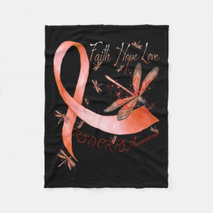 Faith Hope Love Dragonfly Rsd Crps Awareness  Fleece Blanket
