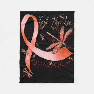 Faith Hope Love Dragonfly Rsd Crps Awareness Fleece Blanket