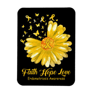 Faith Hope Love Endometriosis Awareness Magnet