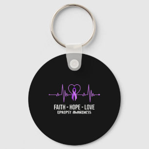 Faith Hope Love Epilepsy Awareness Costume Warrior Key Ring
