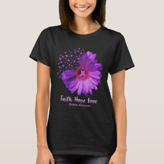 Faith Hope Love Epilepsy Awareness Sunflower  T-Shirt