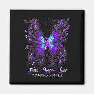 Faith Hope Love Fibromyalgia Awareness 2 Magnet
