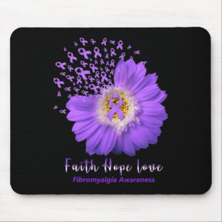 Faith Hope Love Fibromyalgia Awareness Purple Ribb Mouse Pad