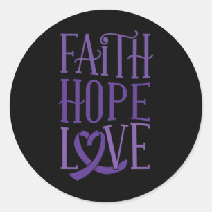 Faith Hope Love - Fibromyalgia Awareness Support P Classic Round Sticker