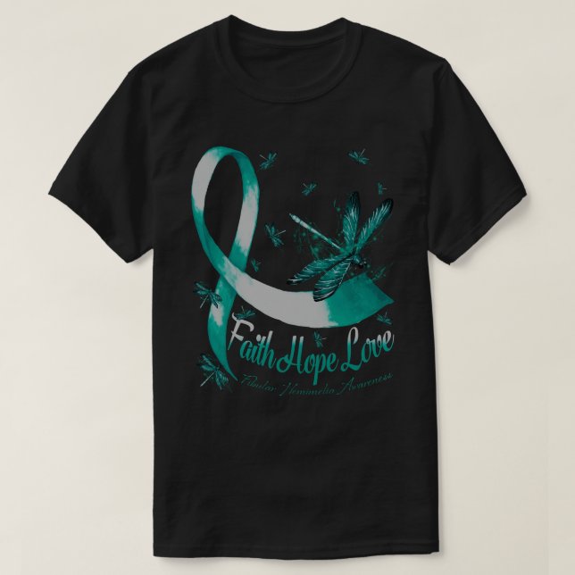 Faith Hope Love Fibular Hemimelia Awareness Dragon T-Shirt (Design Front)