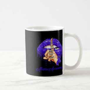Faith Hope Love Fight Blue Ribbon Ataxia Awareness Coffee Mug