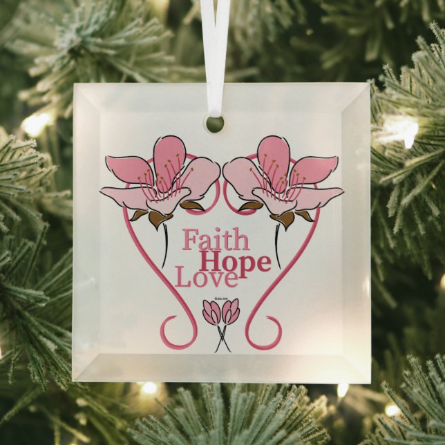 FaItH, HoPe & LoVe Glass Tree Decoration (Insitu)