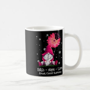 Faith Hope Love Gnome Pink Sunflower Breast Cancer Coffee Mug
