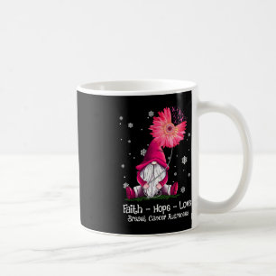 Faith Hope Love Gnome Pink Sunflower Breast Cancer Coffee Mug