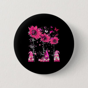 Faith Hope Love Gnome Ribbon Breast Cancer Awarene 6 Cm Round Badge